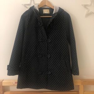 Double-breasted polka dot coat